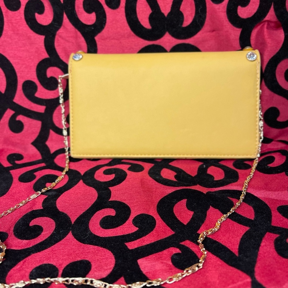 - Women’s Faux Leather Clutch Purse Yellow - Picture 3 of 5